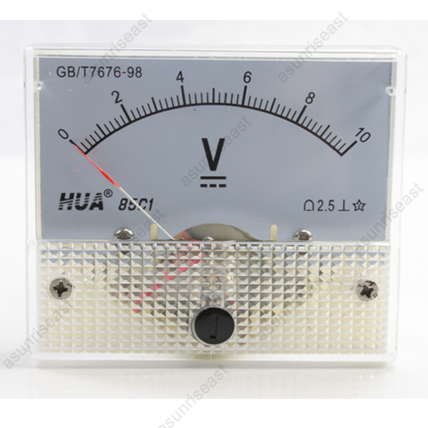 DC 10V Analog Panel Volt Voltage Meter Voltmeter Gauge 85C1 White 0-10V DC