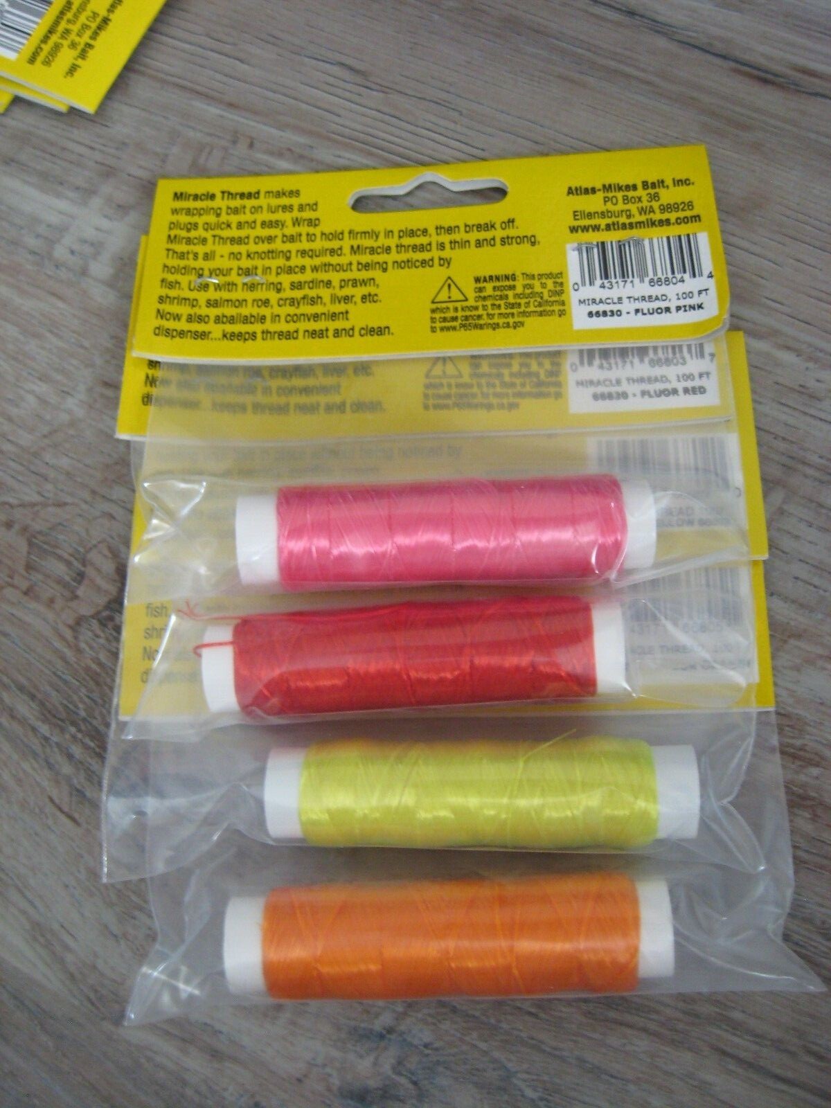 Atlas Mike's 100" Fluorescent Miracle Bait Wrap Thread For Spawn Egg Sac Netting