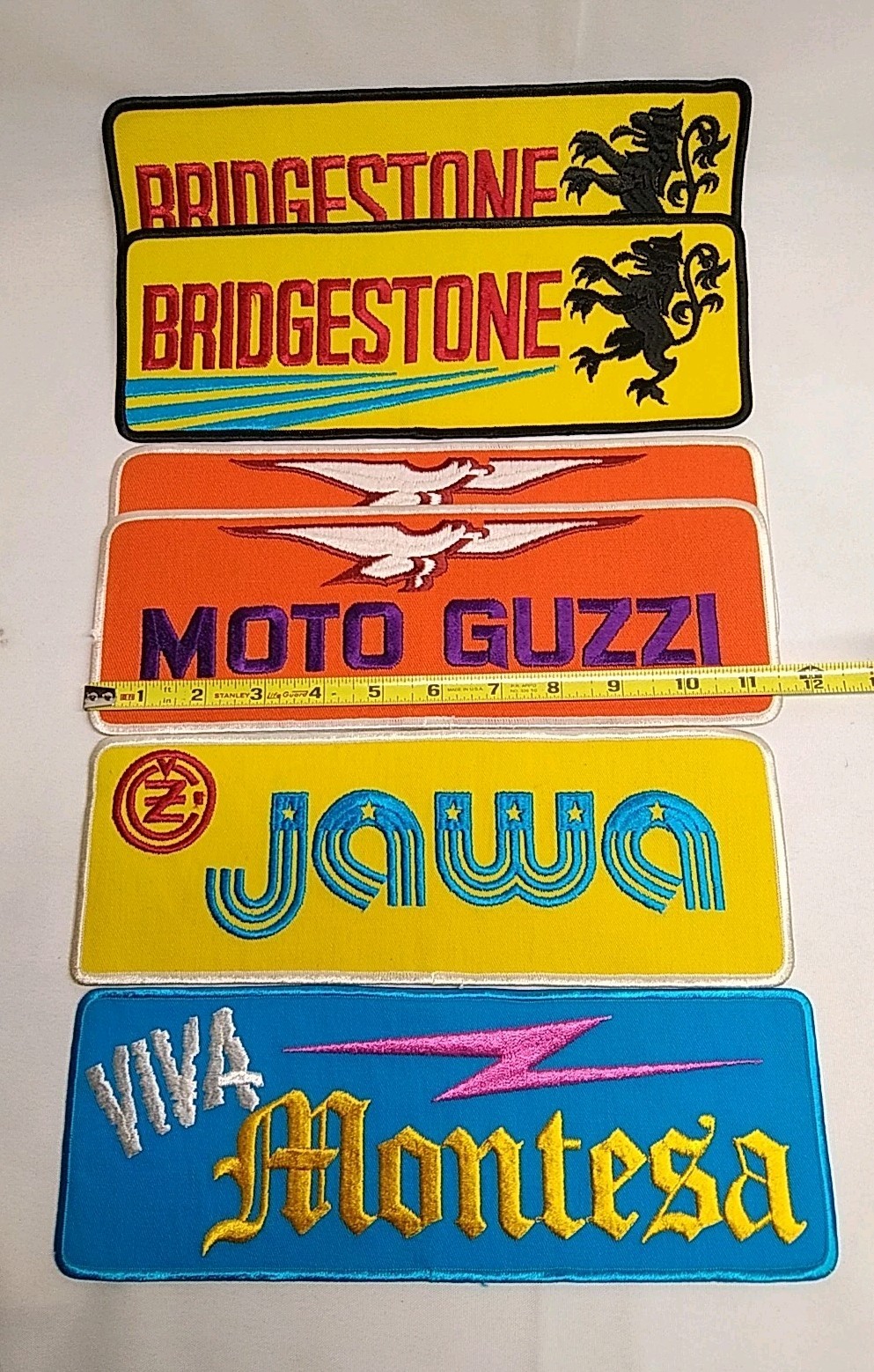 Vintage Motorcycle Montesa JAWA Bridgestone Moto Guzzi Large Biker 6 Patch NOS