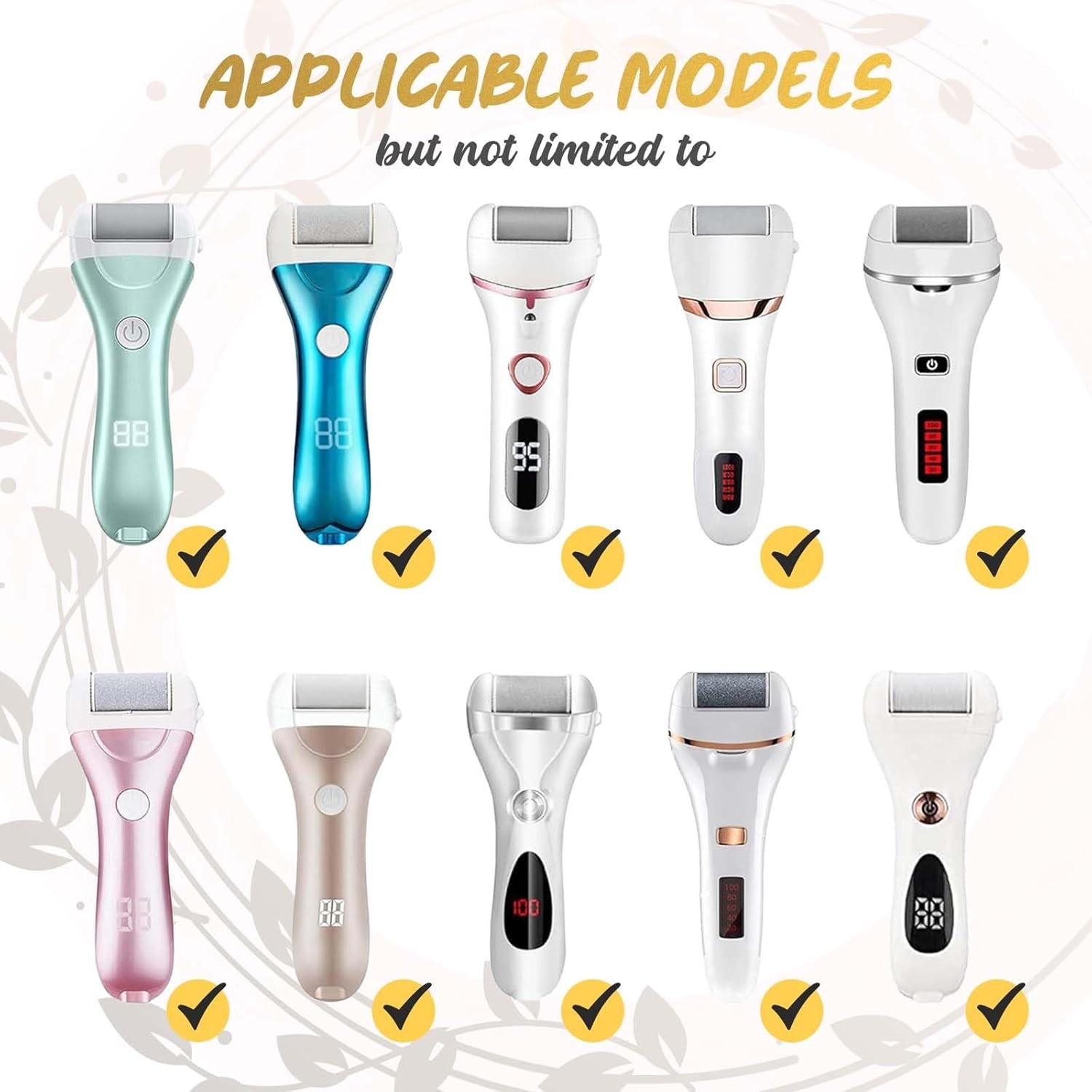 9 Pack Replacement Roller Heads for Electric Foot Callus Remover Refills Coarse