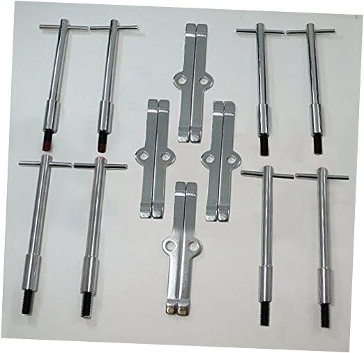 Valve Cover T-Bar Set of W/Chrome Valve Spreaders Set of 8 Silver silver