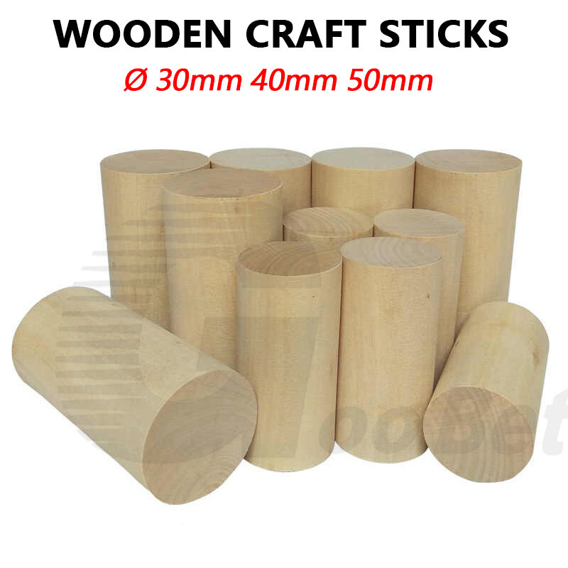 Wood Round Rod Dia 30mm 40mm 50mm Wooden Sticks Dowels Poles Posts Art Craft DIY