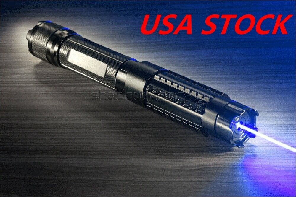 BX6 450nm Adjustable Focus Blue Laser Pointer Visible Beam Cigarette Lighter US