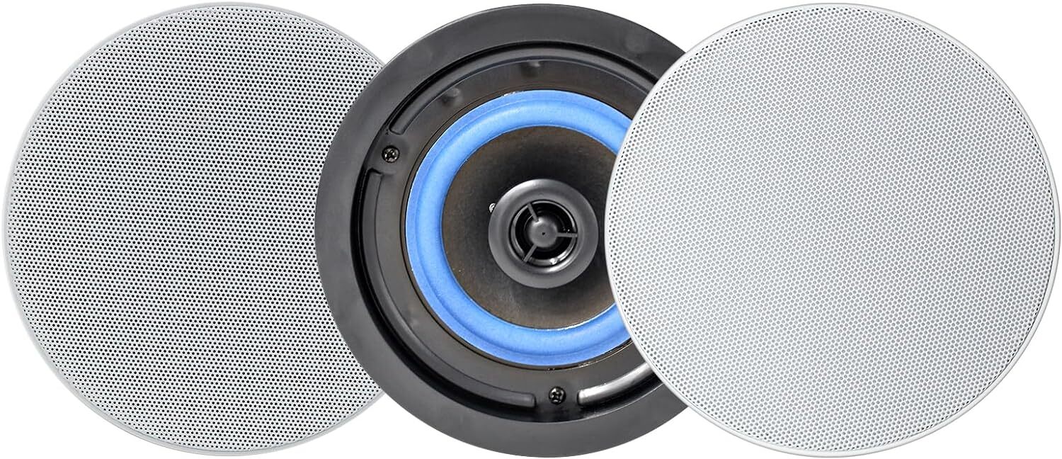 Herdio 4" Flush Mount Wall Bluetooth Ceiling Speakers Kitchen Bedroom Speakers