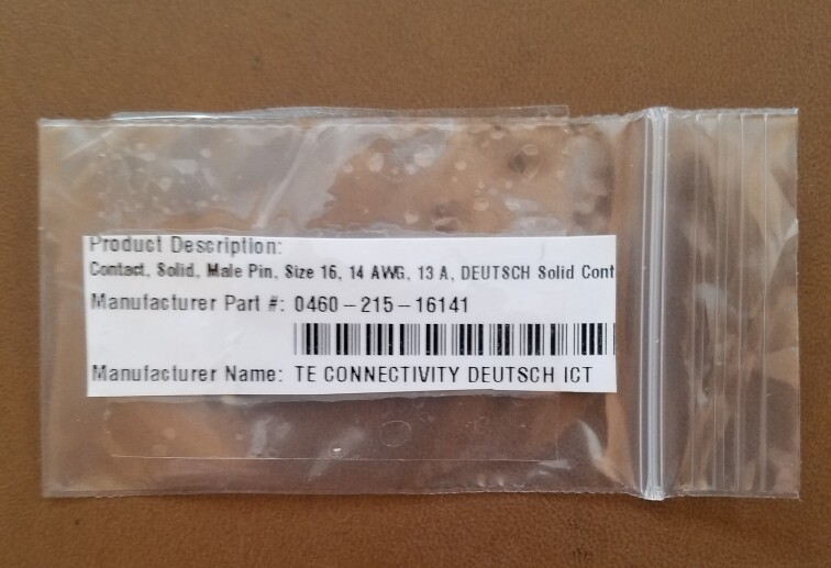 Deutsch Pin Terminals 0460-215-16141 Size 16 Nickel Plated Male 14-18 ga