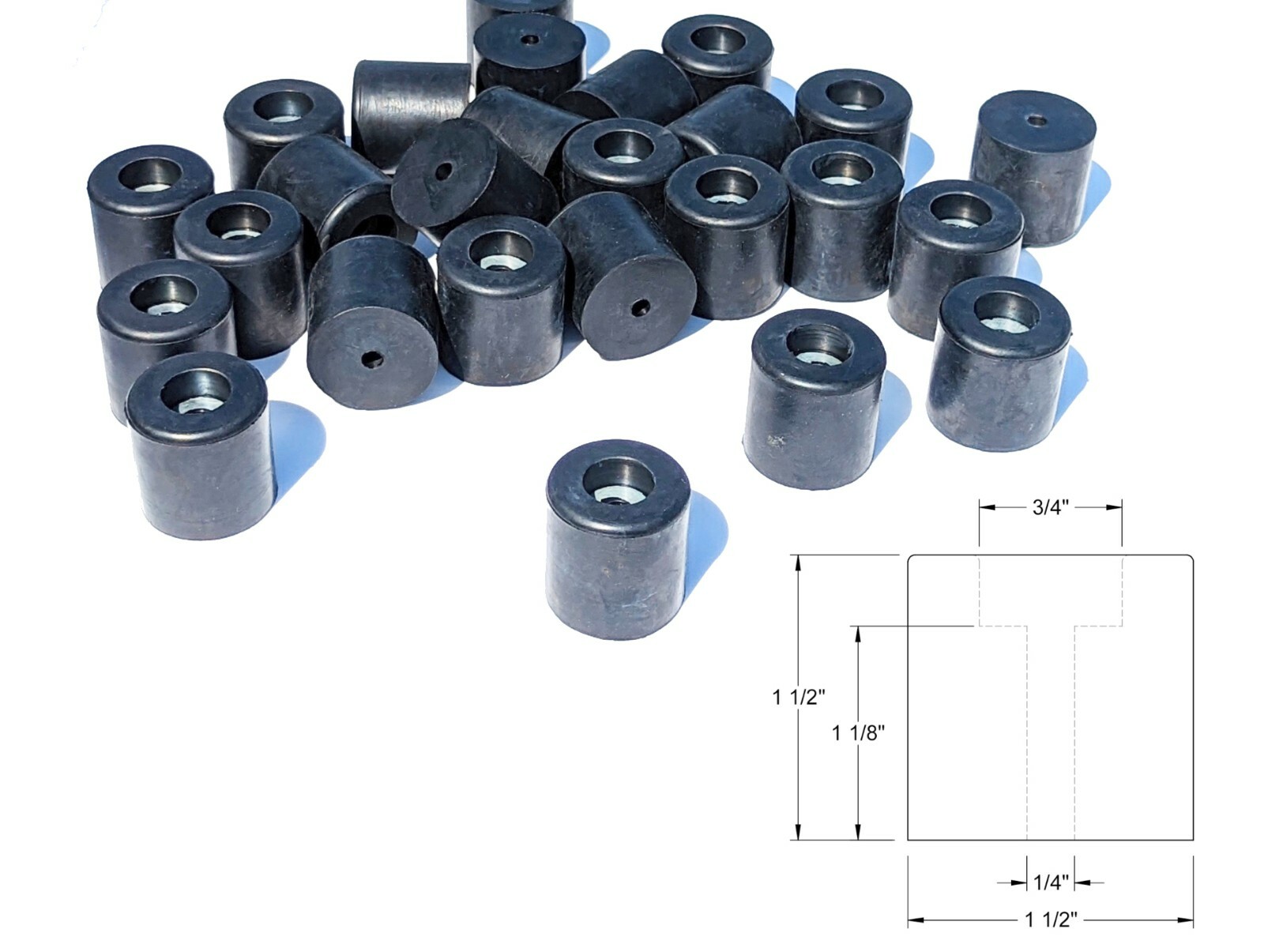 25 Rubber Feet for Sofas,Tables, Chairs,Pc Case,Speaker Cabinet, Subwoofer, Amp