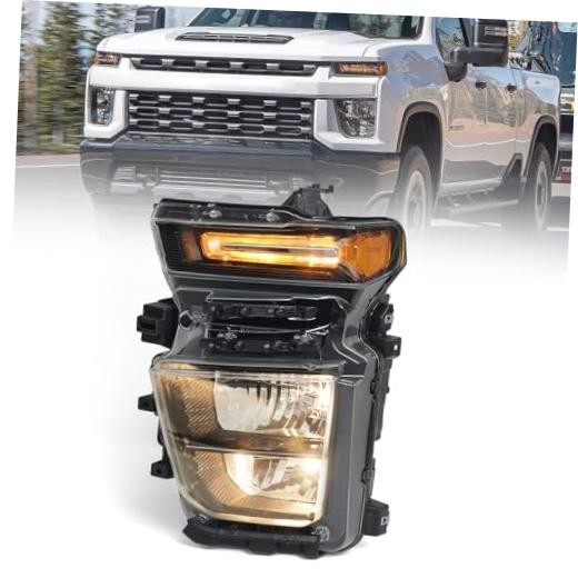 Halogen Headlight Assembly Pair Compatible with Chevy Left Driver Side