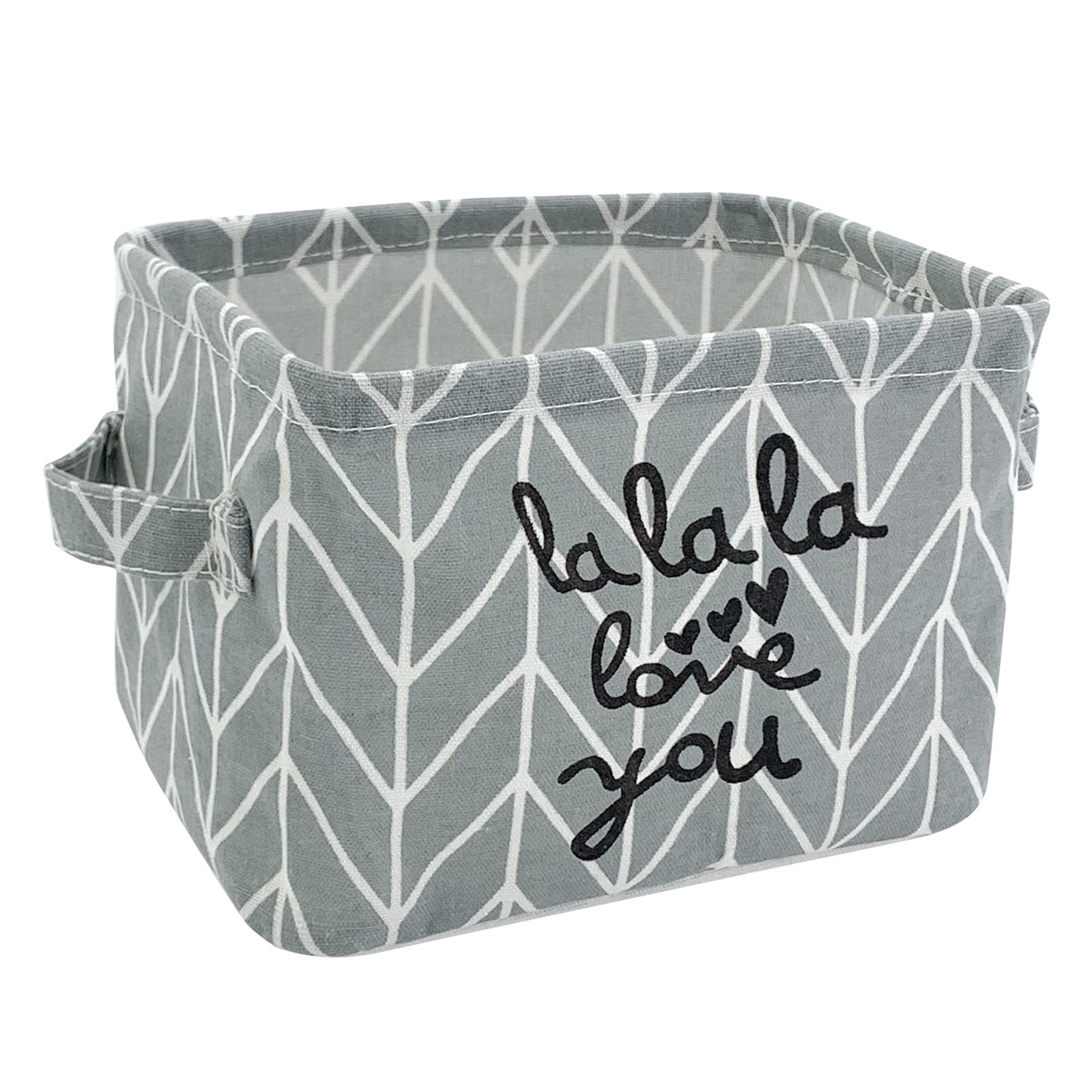 Small Foldable Canvas Storage Basket Cotton Fabric Mini Portable Storage Bin ...