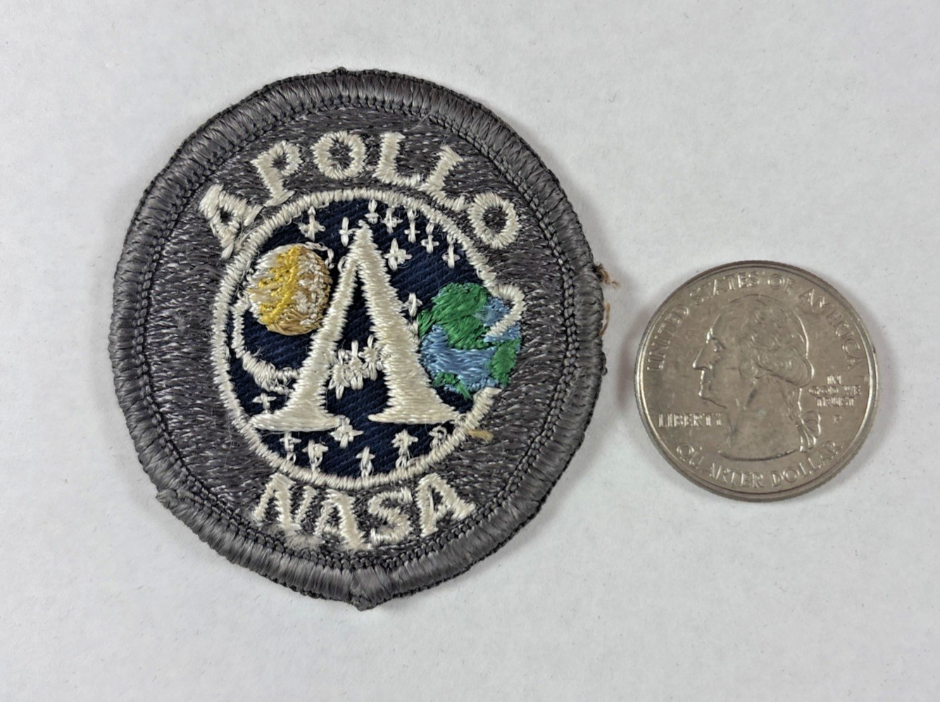Vintage NASA Apollo Program Insignia Patch Official Emblem 2" Earth Moon A
