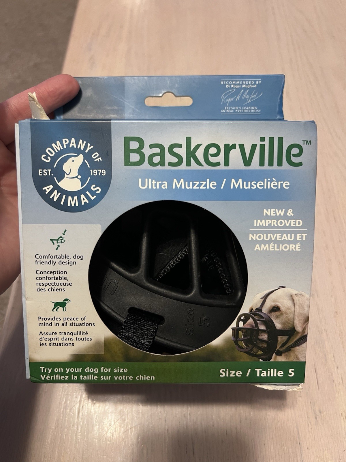 For LARGE Dogs Baskerville Ultra Muzzle for Dogs Size 5 Open Box
