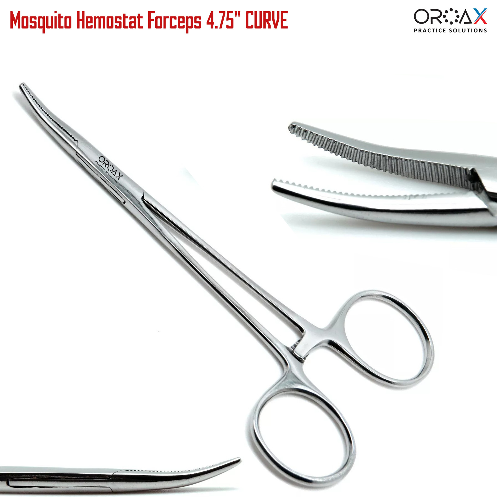 Mosquito Hemostat Forceps 4.75" Serrated Jaw Curved Locking Clamp German Steel