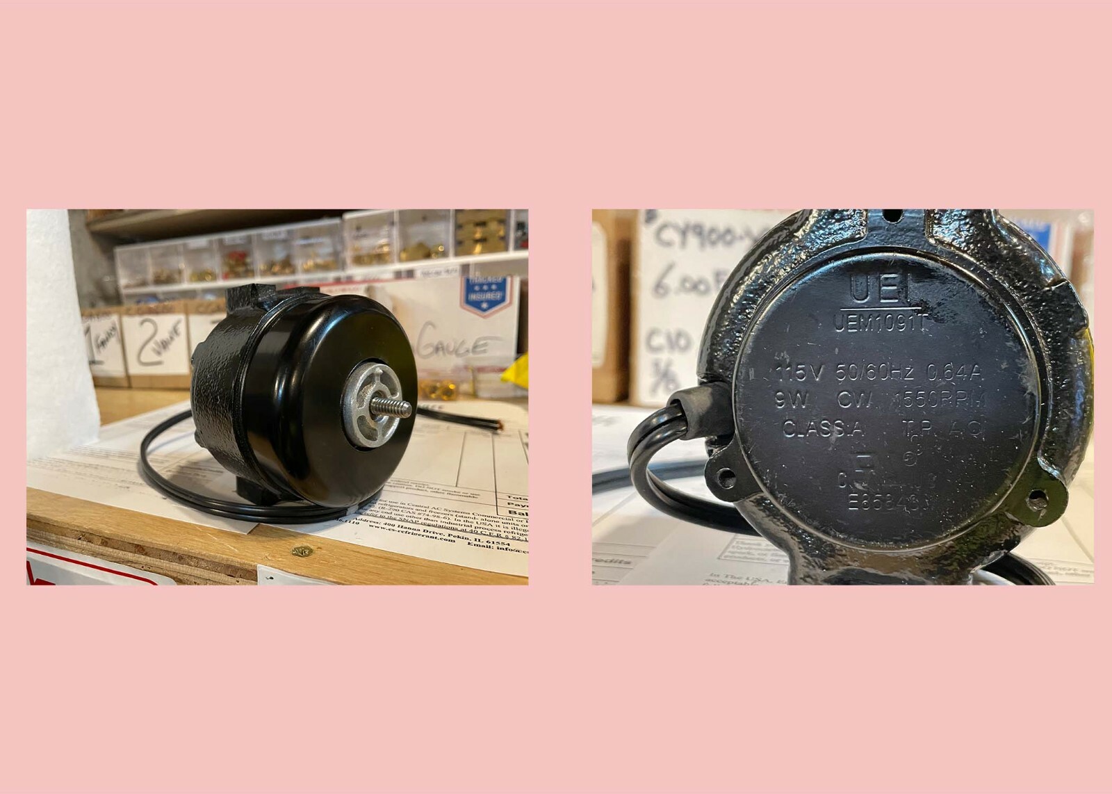 Compatible with TRUE Cooler or Freezer Condenser Motor, 9W, CW, 115V, 1550RPM