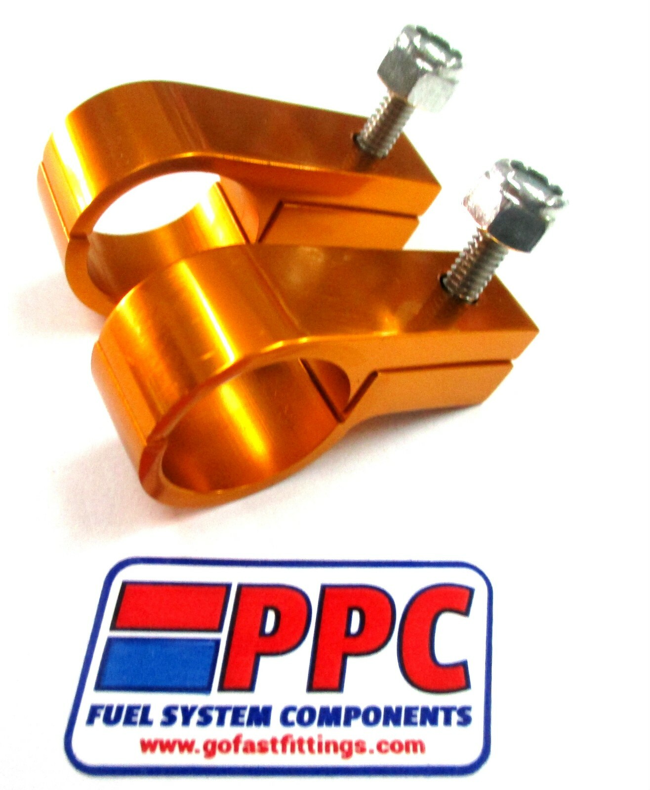 3/4 inch  ID Billet Alum Show Polished  Gold Line Mounting  P Clamp 2 per pk