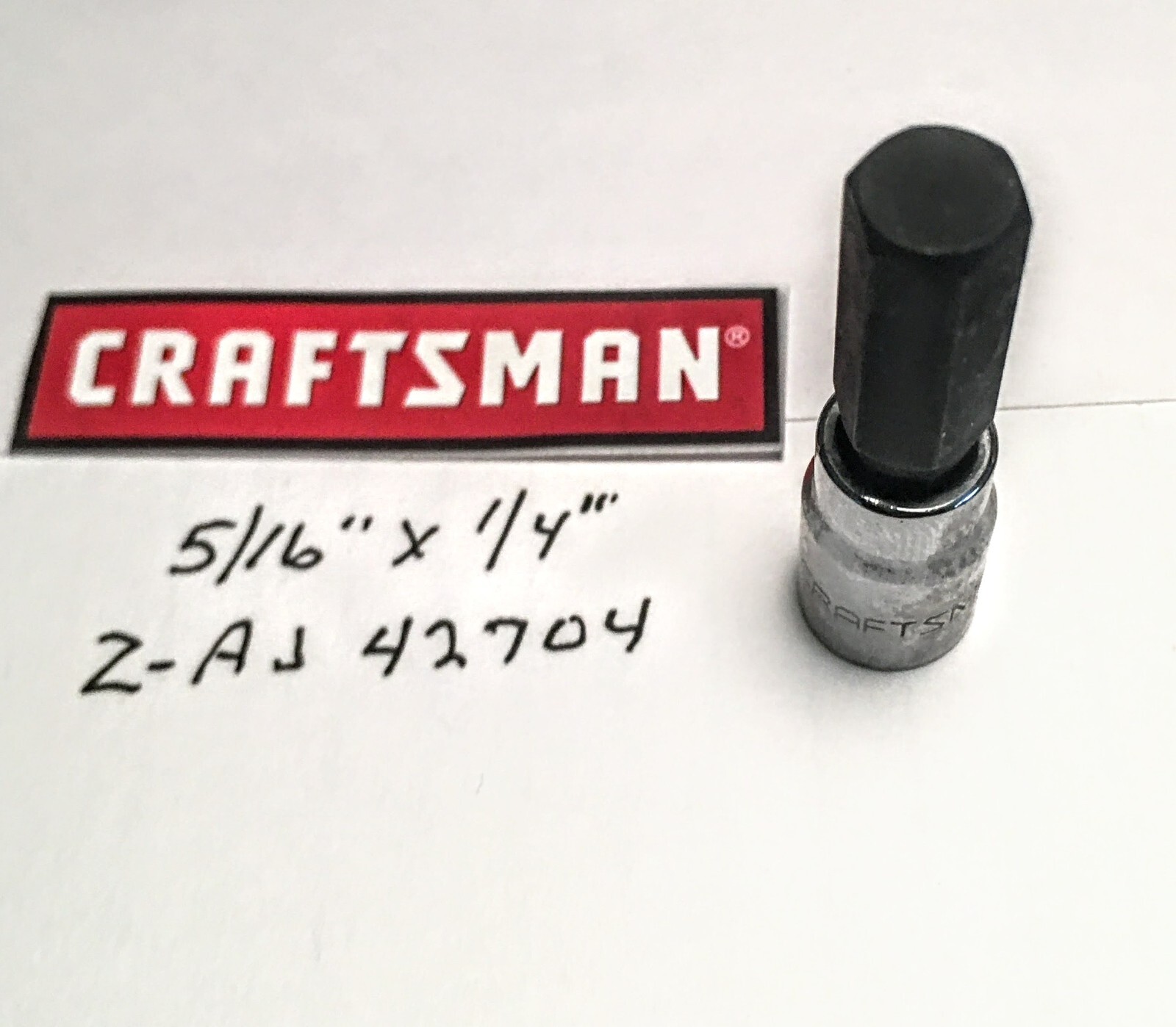 Craftsman 5/16" x 1/4" Drive Hex Bit Socket Z-AJ 42704  Free USA Shipping