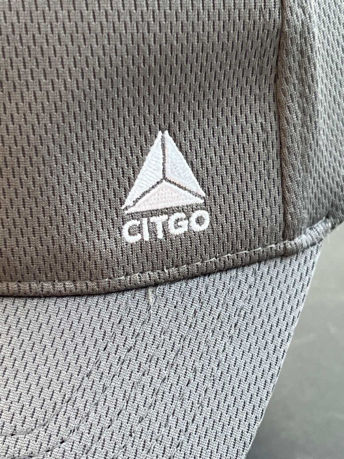 Citgo Gray White Embroidered Quick Wick Cool Dry Oil Gas Baseball Hat Cap OS EUC