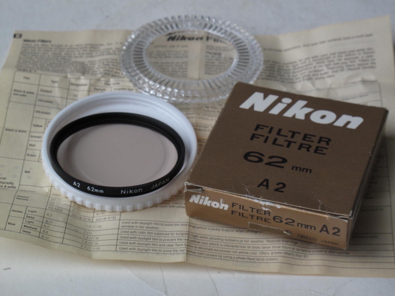 Nikon 62mm A2 filter with case/BOX, US SELLER "LQQK"