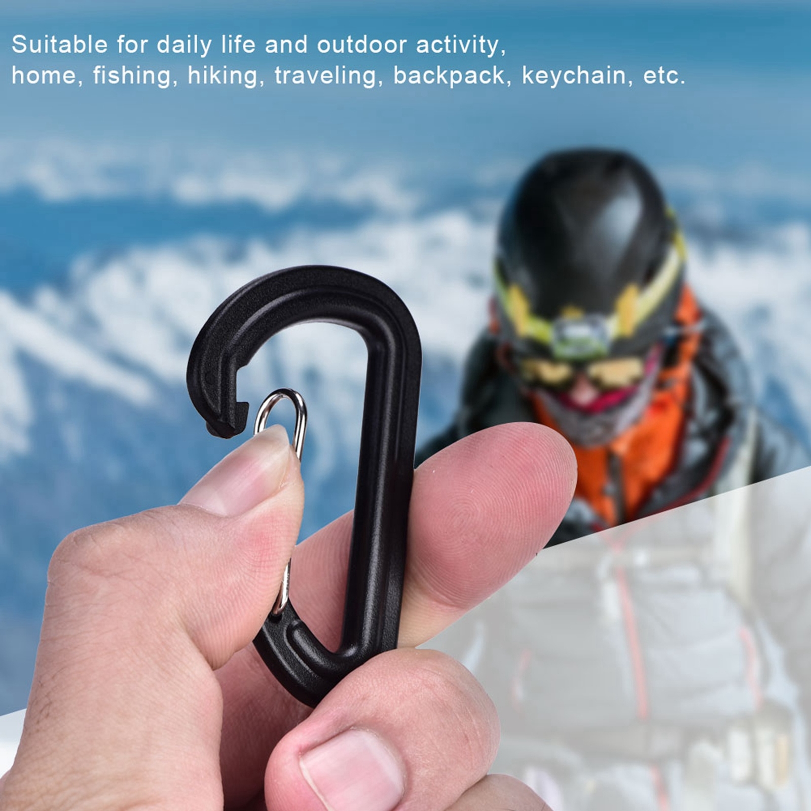 20Pcs Plastic Carabiner Climbing Hiking Locking Buckle Key Ring Outdoor FA