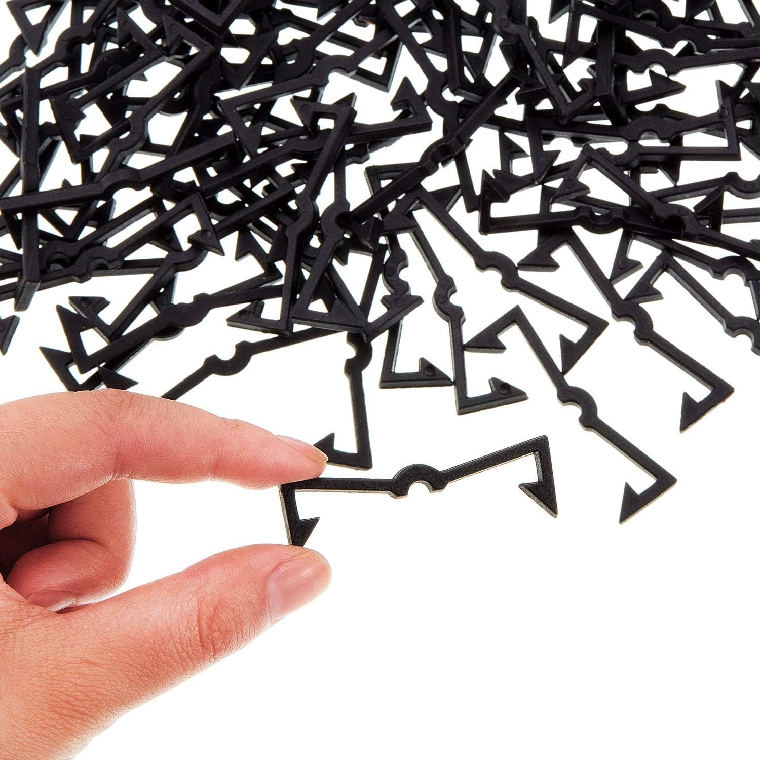 Set of 200 Durable Black Plastic Pegboard Clips - Easy Install & Adjustable