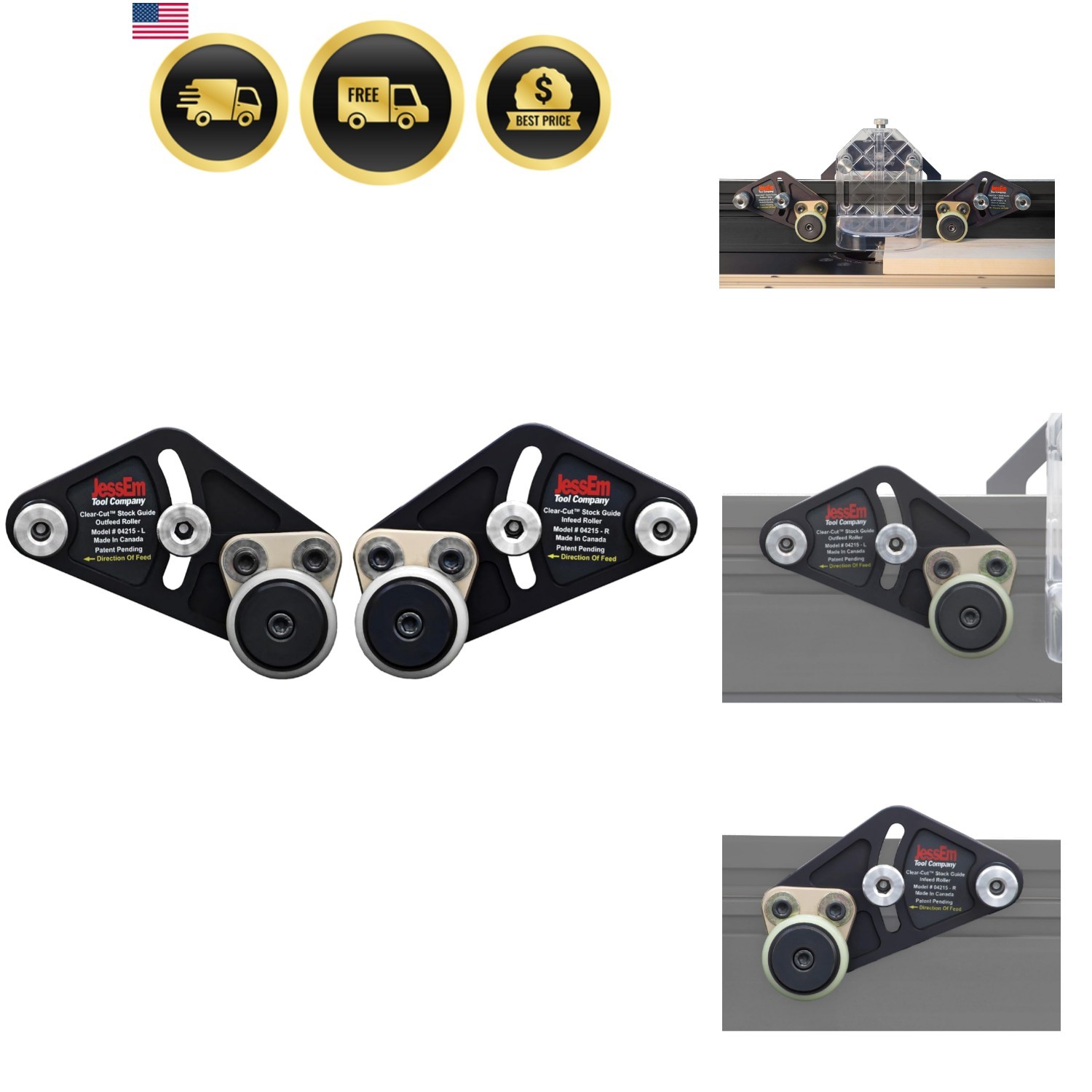04215 Clear-Cut Precision Stock Guides with Dual Roller Hold-Down System for ...