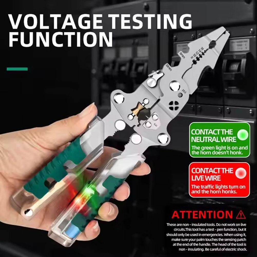 1PC Multi-Functional Wire Stripper Scissors With Electrical Tes t