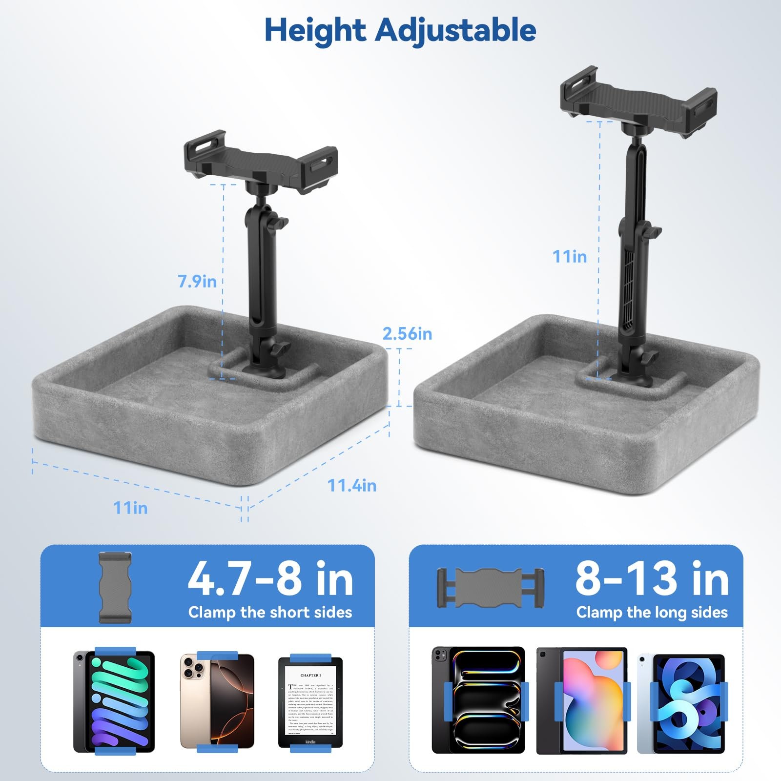 Tablet Pillow Stand - Multi-Angle Adjustable iPad Holder for Lap, Bed and Des...