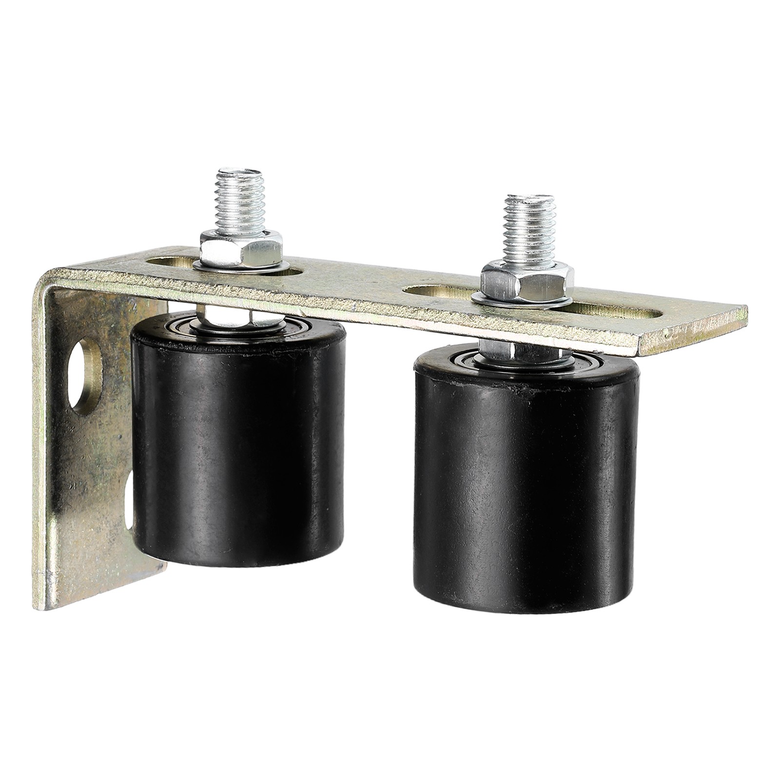 2Pcs Slide Gate Guide Roller 2" Nylon Gate Support Rollers with Bracket, Black