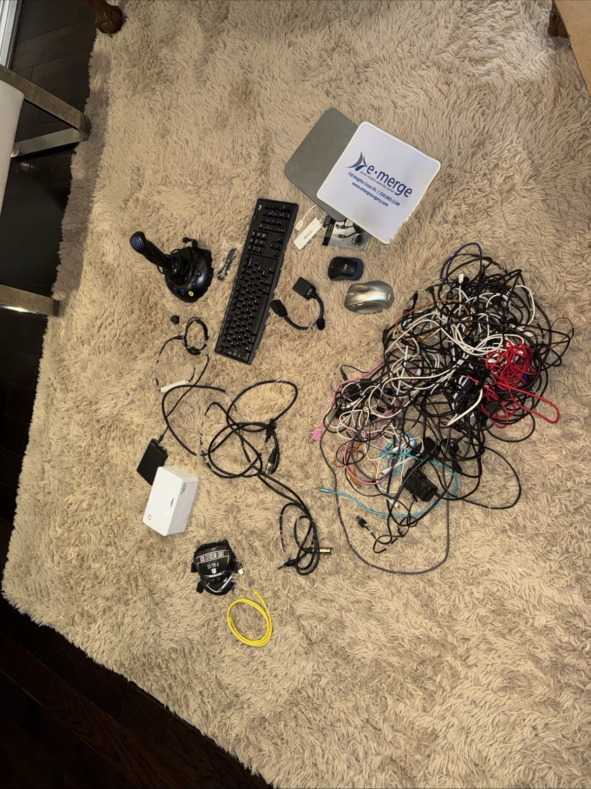 Junk Drawer  Lot  Bundle Odds Ends Cords Parts, Keyboard, Mice, plugs, UnTested