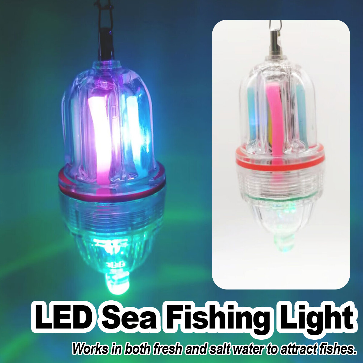 Deep Drop Led Fishing Light Lights Underwater Water Submersible Pool Sea Marine