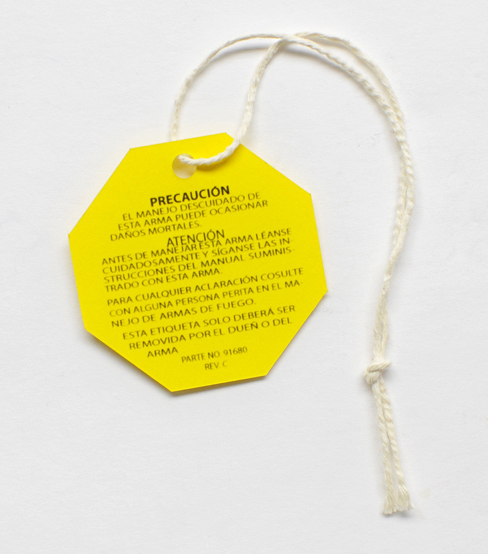 Colt Yellow Hang Tag for Python, Anaconda, King Cobra, D-Back, Boa, Elite, 1911