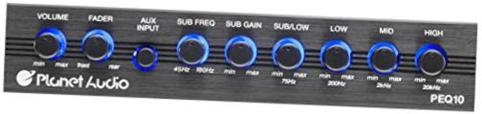 PEQ10 Car Equalizer, 4 Band, Pre-Amp, Half Din, DPS Processor