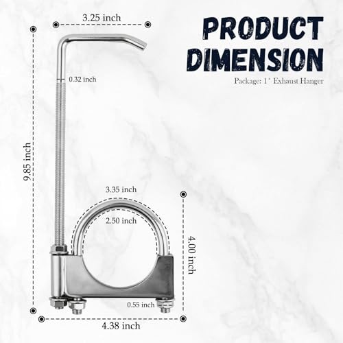 2.5 Inch Exhaust Hangers,Heavy Duty Adjustable 2.5 Exhaust Clamp with Muffler