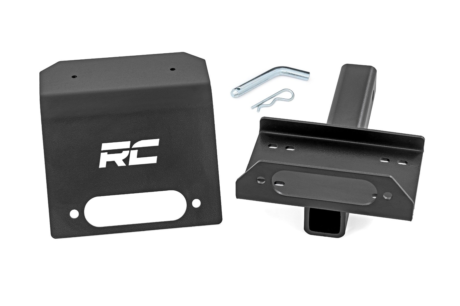Rough Country 2" Universal Receiver Winch Mount Kit, Black; 99086