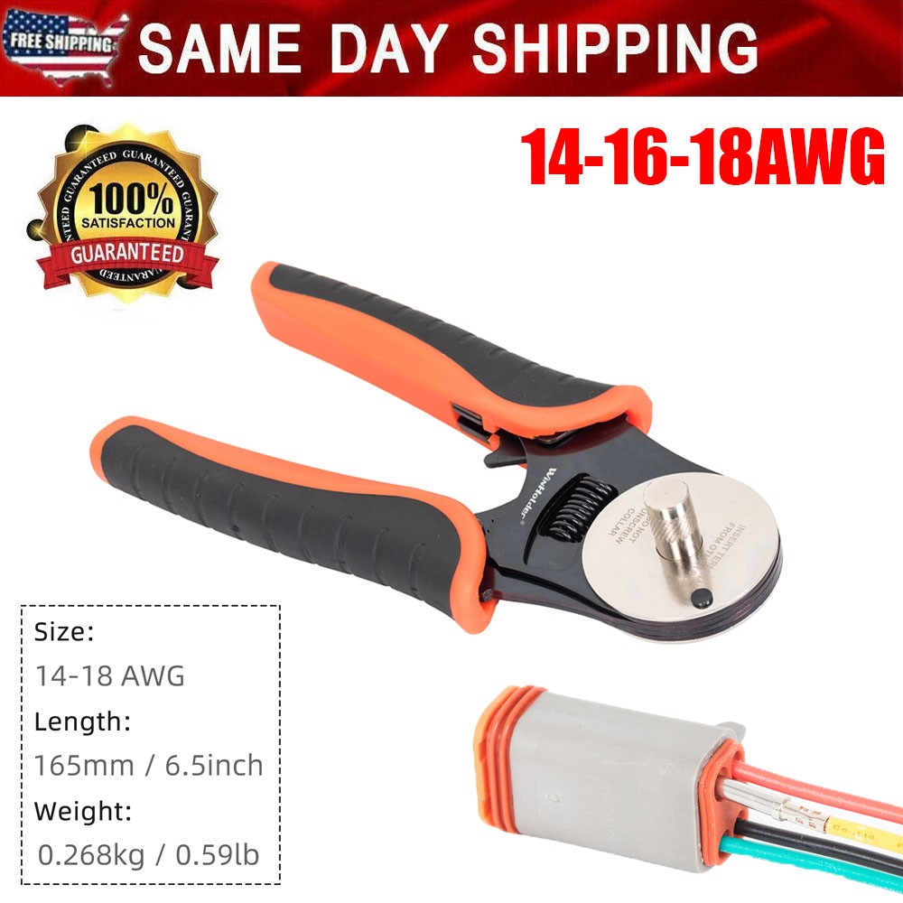 Deutsch D-Sub Crimp Tool 14-16-18AWG Solid Contacts 4 Way Indent Tool Connector