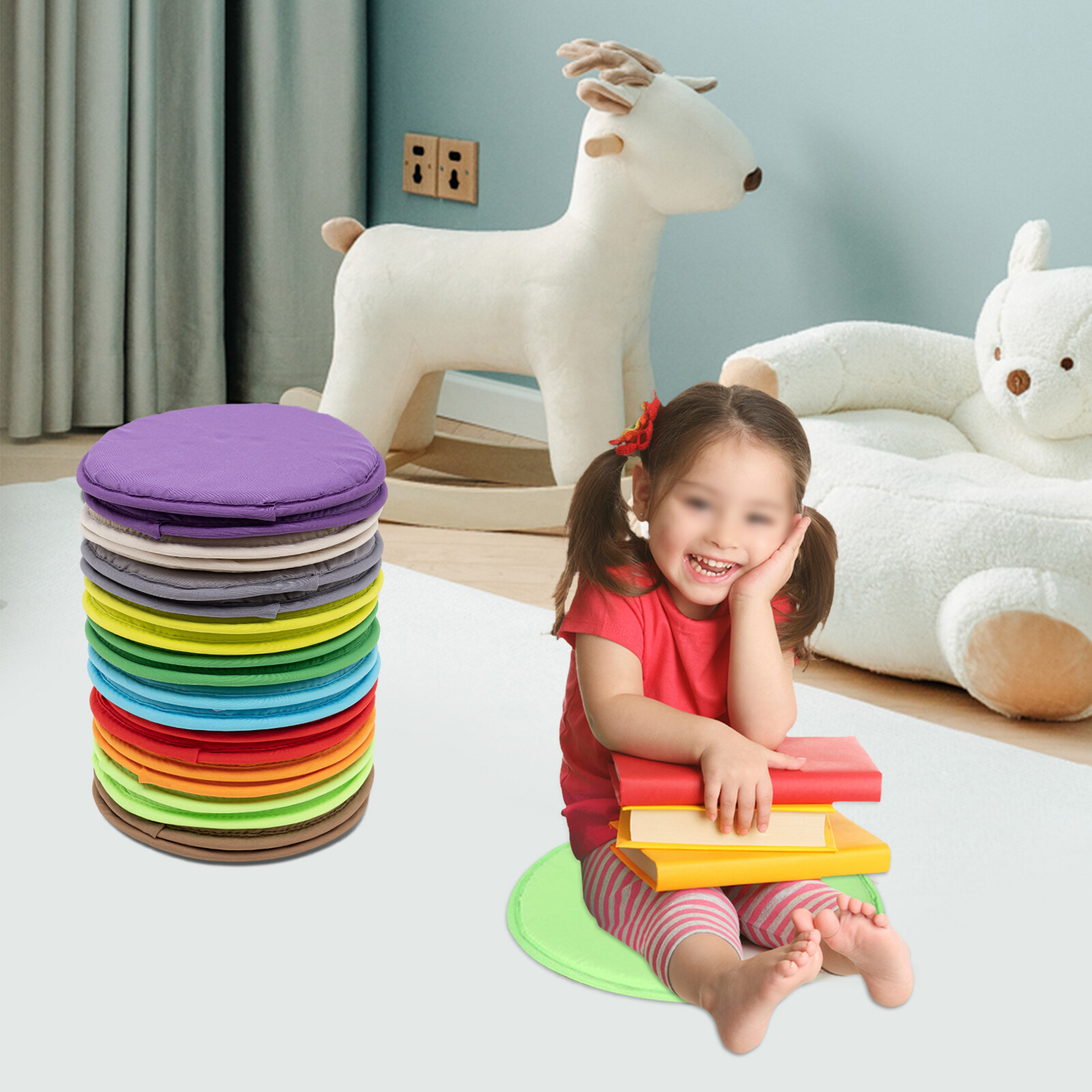 Floor Cushion Pillow Circle Floor Pillow Seating Sponge Cushion