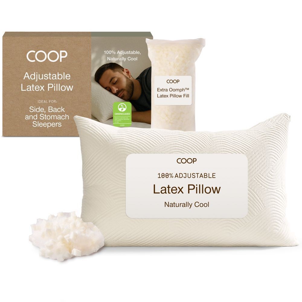 Coop Home Goods Adjustable Latex Pillow King, with Talalay Latex & Microfiber