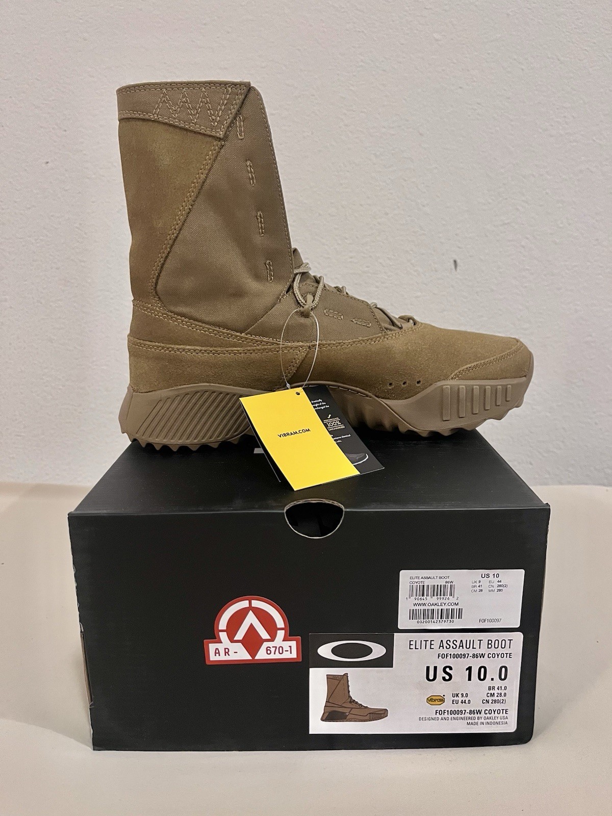 AR-670-1 ELITE ASSAULT BOOTS FOF100097 OAKLEY BOOTS COYOTE 10 in MEN ADULT