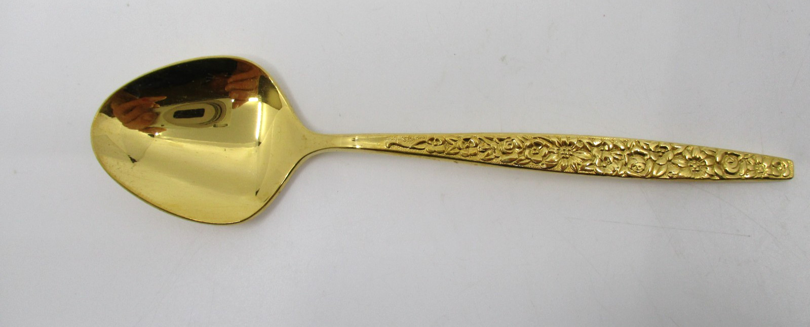INTERNATIONAL STAINLESS GOLDEN DUBONNET SUGAR SPOON - 6" - 08I