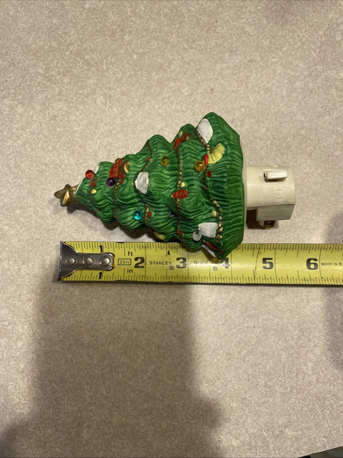 Ceramic Green Christmas Tree Plug-in Decorative Night Light
