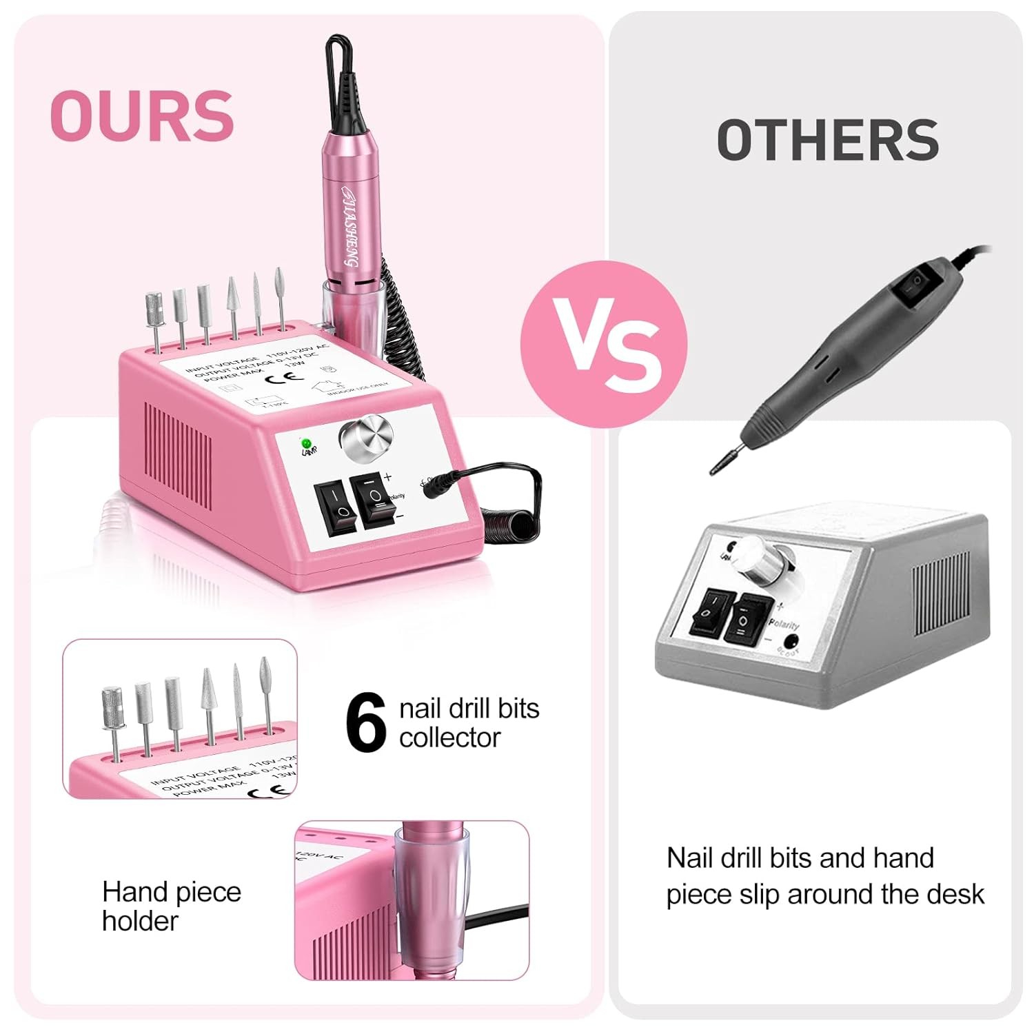 Professional Electric Nail File Drill 20K RPM with Bits & Bands