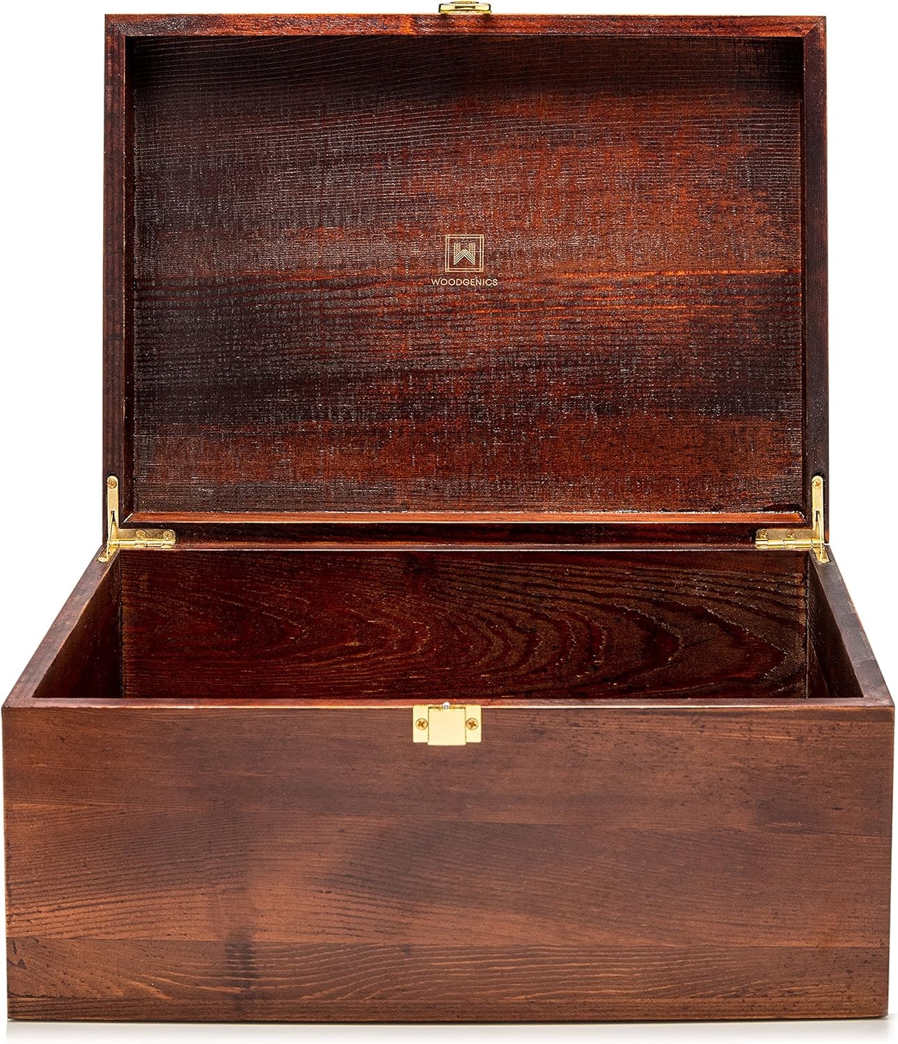 Wooden Gift Boxes - Large Memory Box For Keepsakes Decorative With Lids Hinged
