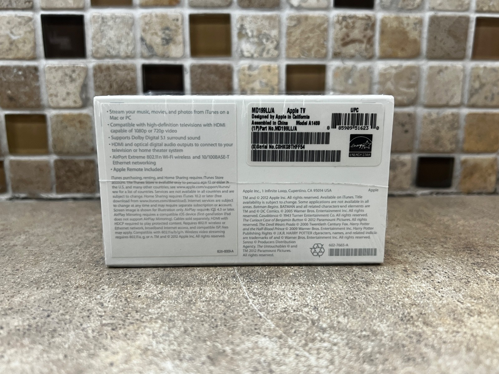 Apple TV MD199LL/A A1469 3rd Generation Digital HD Media Streamer
