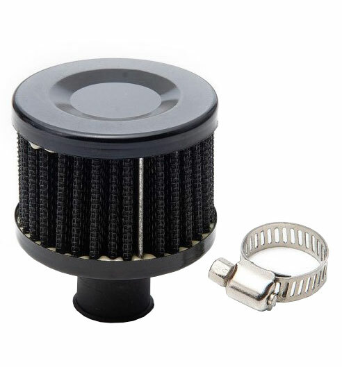 Protective Chrome Breather Filter Universal Fitment 10mm - 15mm - All Black