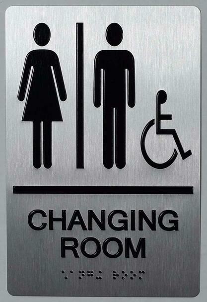 Changing Room ACCESSIBLE Sign -(Aluminium,Silver,Size 6x9)-The ....ref1020