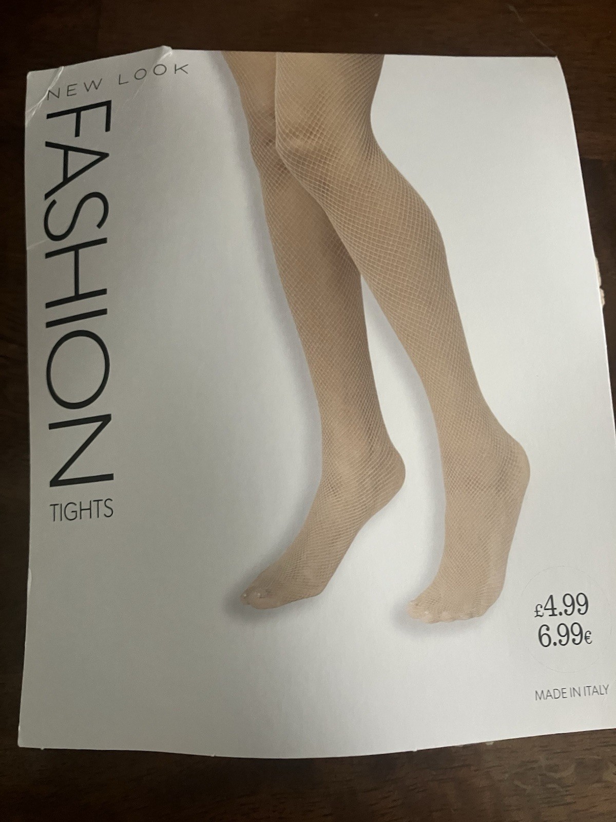 New Look Nude Beige Fishnet Tights Size S/M Fishnets