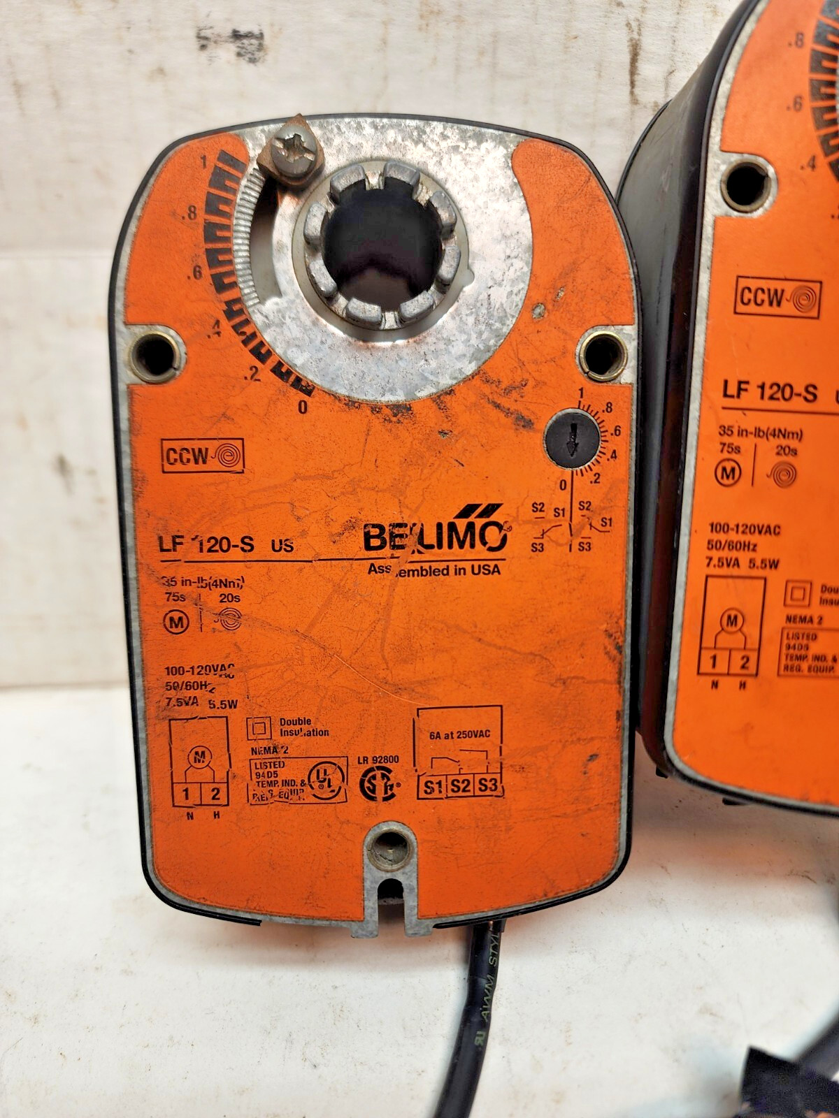 Lot 2 Belimo LF120-S Spring Return Damper Actuator 120V