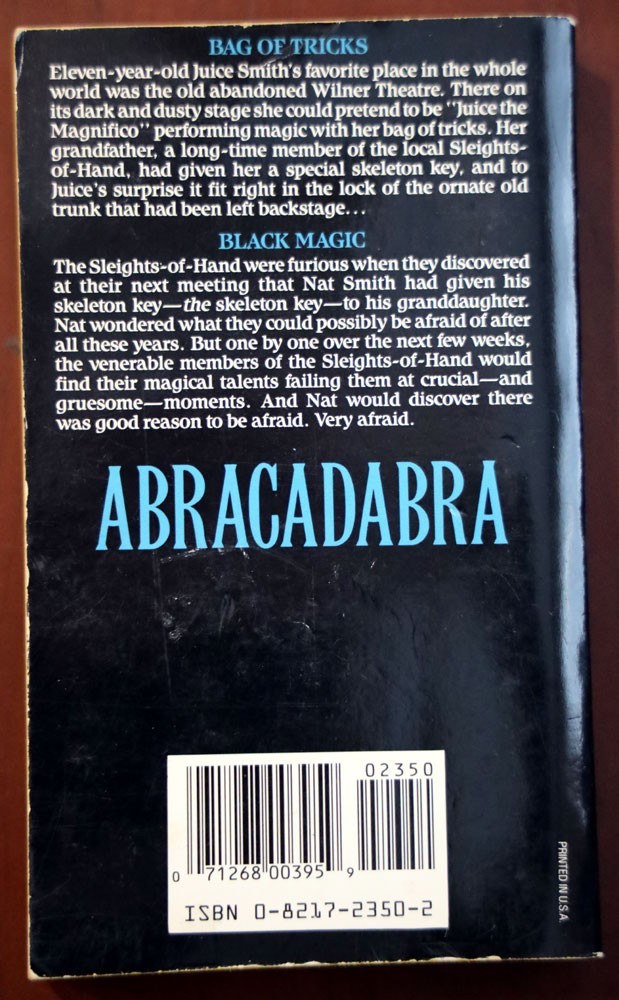 ABRACADABRA by Stephen Gresham 1988 Vintage Zebra Horror Paperback 1st Printing