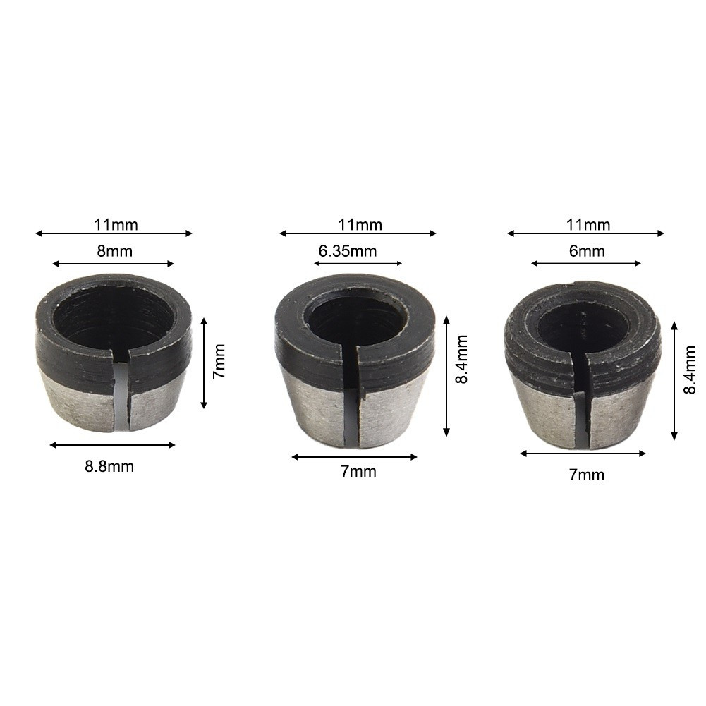 Collet Chuck Power Tool 3pcs 6mm 6.35mm 8mm Collet Chuck Electric Router