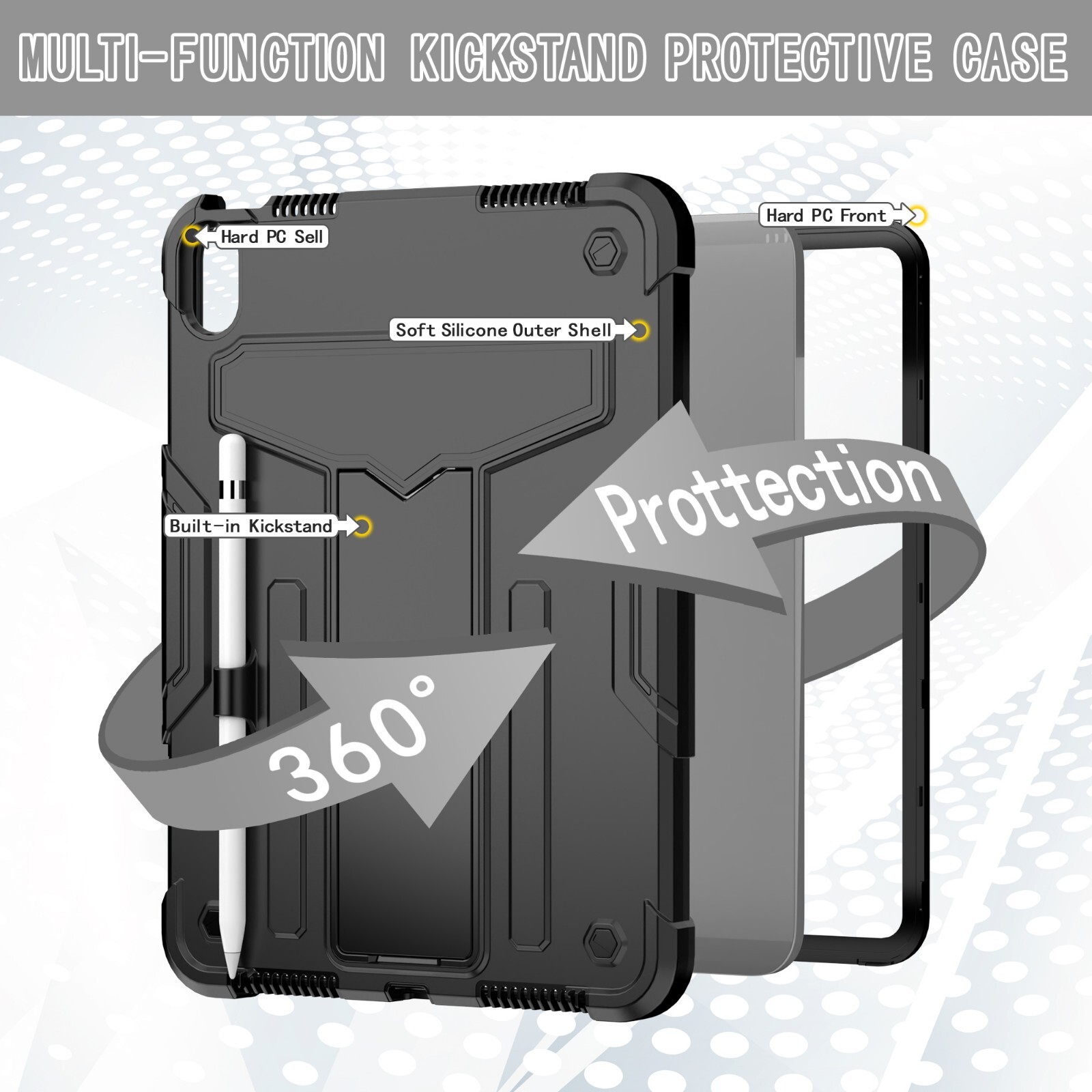 iPad 10th Gen Case Heavy Duty Shockproof Stand / Screen Protector for iPad 10.9"