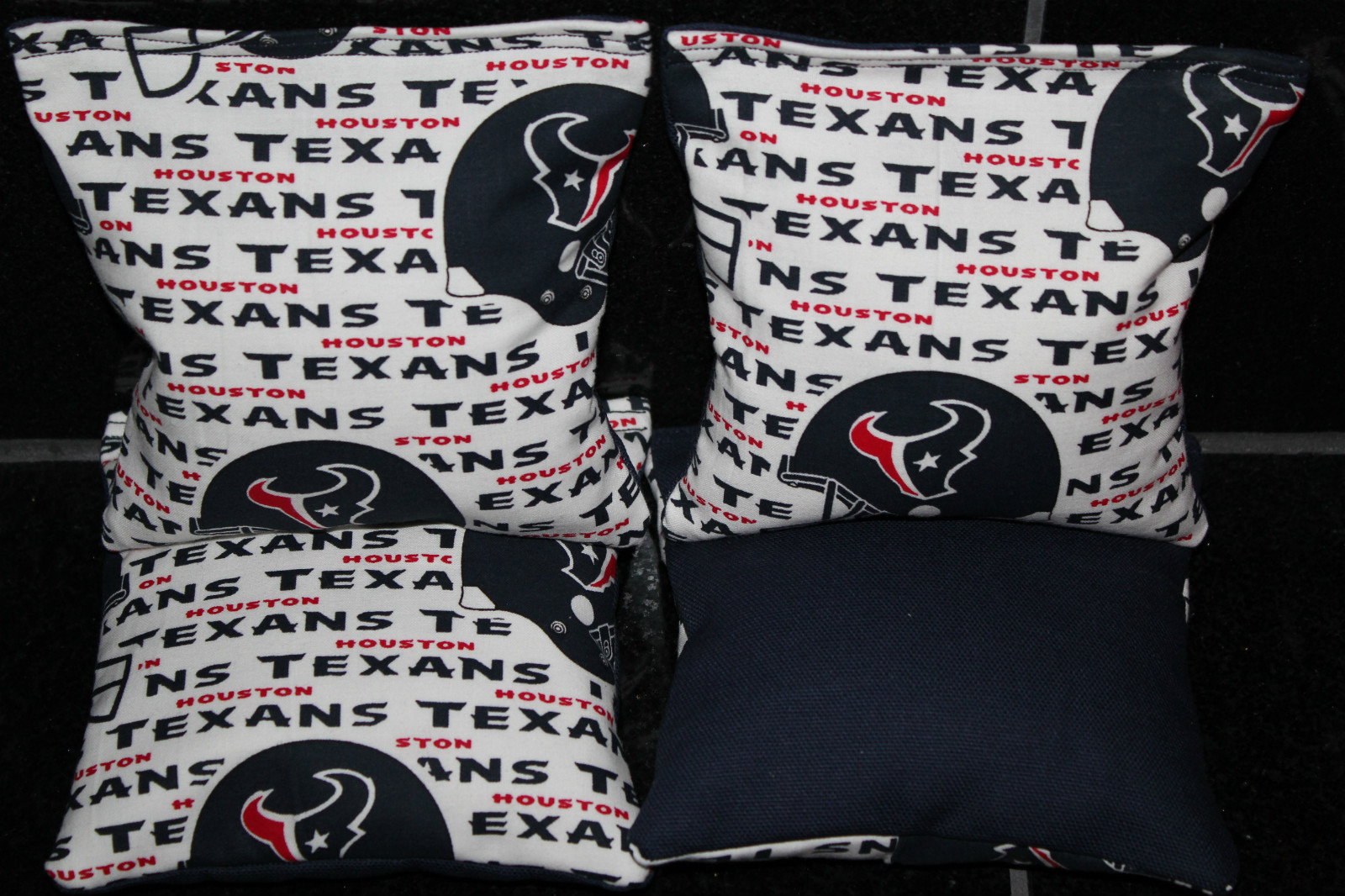 Cornhole Bean Bags made w HOUSTON TEXANS Fabric 4 ACA Regulation Tailgate Bags