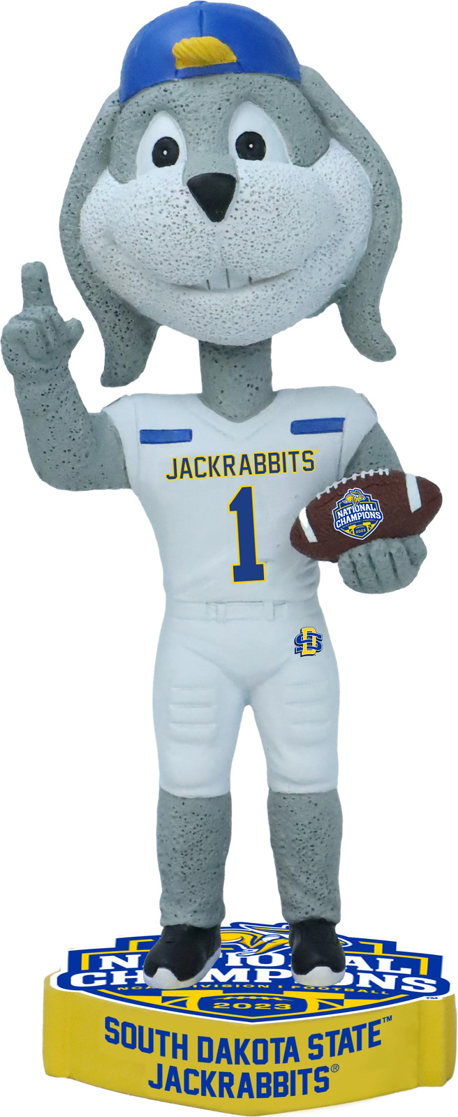 South Dakota State Jackrabbits 2023 Football National Champs White Bobblehead